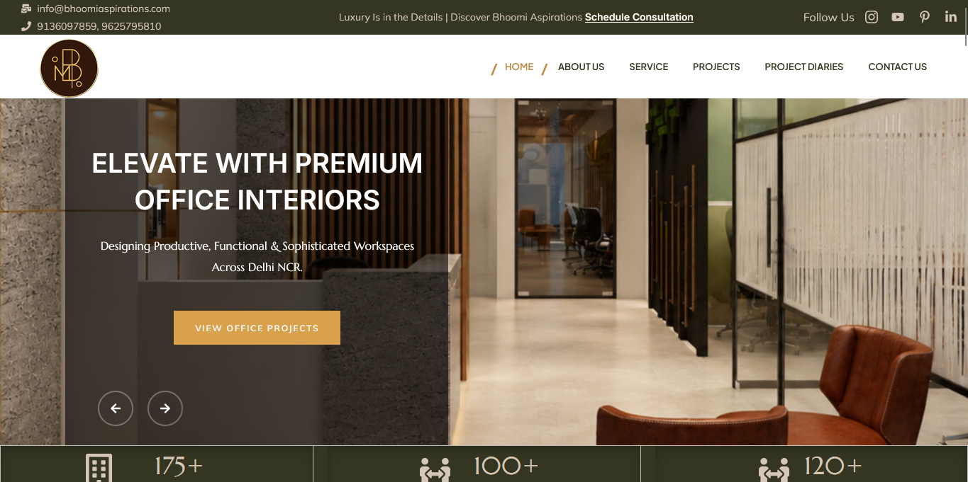 Bhoomi Aspirations website design preview